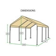 thumbnail image 2 of King Canopy Hercules 10' x 20', 2-Inch Steel Frame, 8-Leg, Carport, Tan, 2 of 6