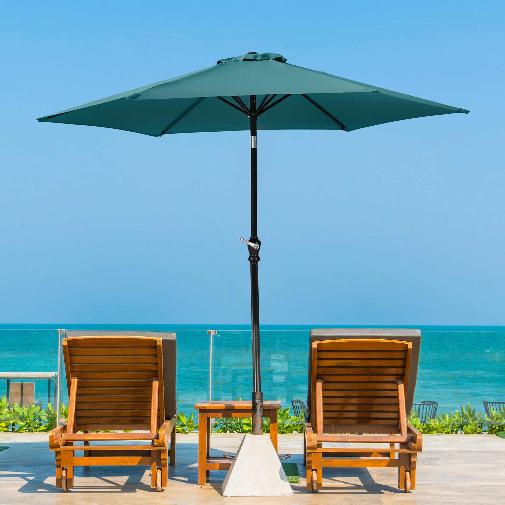 flexx market patio umbrellas Double-Sided Umbrella The heavy duty 45mm hexagonal aluminum post has four adjustable height settings and an easy Auto Slider pole which makes setting up the Umbrella a breeze FlexWave 9FT Outdoor Market Patio