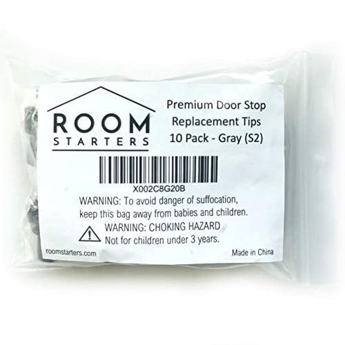 Kick Down Door Stop Ultra Grip Rubber Replacement Tip 10 Pack With Screw By Room 
