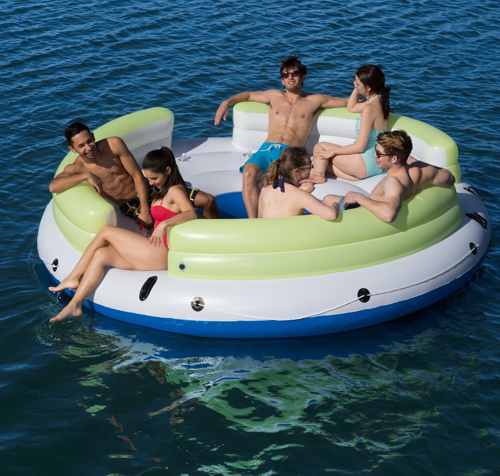 Lazy Days Float Island Inflatable Lounger Large Group Water Pool Lake