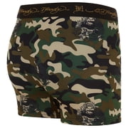 Ed Hardy Mens 3-Pack Microfiber Boxer Briefs, Breathable Athletic Print Boxers, Multicolor Male Underwear, Medium