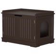 thumbnail image 2 of HomGarden Multi-functional Cat Washroom Bench Hidden Cat Litter Box Enclosure Furniture Brown, 2 of 8