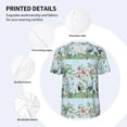 thumbnail image 3 of Hirioo Chinoiserie Floral Palm Tree for Men's Baseball T-shirt Shirts Short Sleeve Casual Summer Button Stretch T Shirts,Size S-4XL-Large, 3 of 7