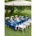 thumbnail image 3 of Outdoor Tablecloth with Umbrella Hole and Zipper, Blue Plaid Christmas Truck Rectangle Table Cloth 60x102 Inch Waterproof Tablecloth, Xmas Tree Snowman Snowflake Picnic Table Cover for Patio Camping, 3 of 7