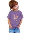 thumbnail image 4 of Girl Shirts Size 8 Soft Cotton Short Sleeves Graphic Printed Tees for Boys and Girls Graphic Tees Shirts Soft Cute Casual Tops Children Clothing,Purple, 4 of 4