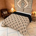 thumbnail image 3 of Manfei Aztec Geometric Queen Comforter Set, Bohemian Southwestern Comforter Sets Queen, Beige, Black Reversible 3 Pieces, 1 Comforter and 2 Pillowcases, 3 of 6