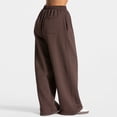 thumbnail image 6 of felwors Women's Wide Leg Sweatpants Elastic High Waist Straight Leg Sweatpants Teen Girl Baggy Sweatpants with Pockets (Brown, M), 6 of 8