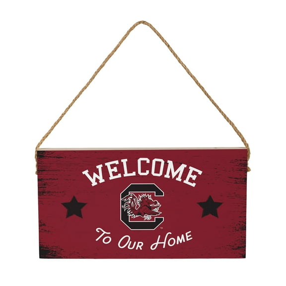 South Carolina Gamecocks 6" x 11" Welcome Home Wood Wall Sign with Rope Hanger