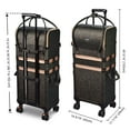 thumbnail image 2 of Byootique Rolling Makeup Train Case Lockable Cosmetic Storage Trolley Black, 2 of 10