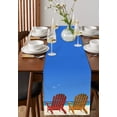 thumbnail image 4 of Table Runner Dresser Scarves 72 Inch Long, Summer Coastal Vacation Blue Sky Linen Dining Table Runners Plage Beach Chair and Sunbeam Tabletop Scarf for Wedding Holiday Party Kitchen, 4 of 7