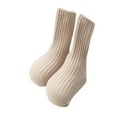 thumbnail image 1 of Kmbangi Boy Girl Knit Ribbed Socks Solid Color Letter Ankle Length Breathable Socks, 1 of 1