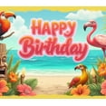 thumbnail image 4 of Colorful Design Happy Birthday Tropical Beach Banner Decorative Flamingo Parrot Floral for Beach Party Celebration Kids, 4 of 8