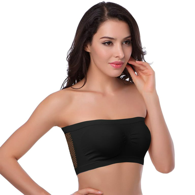 Womens Seamless Gentle Comfy Bandeau Bras Underarm Strapless Bras for Large  Breasts 