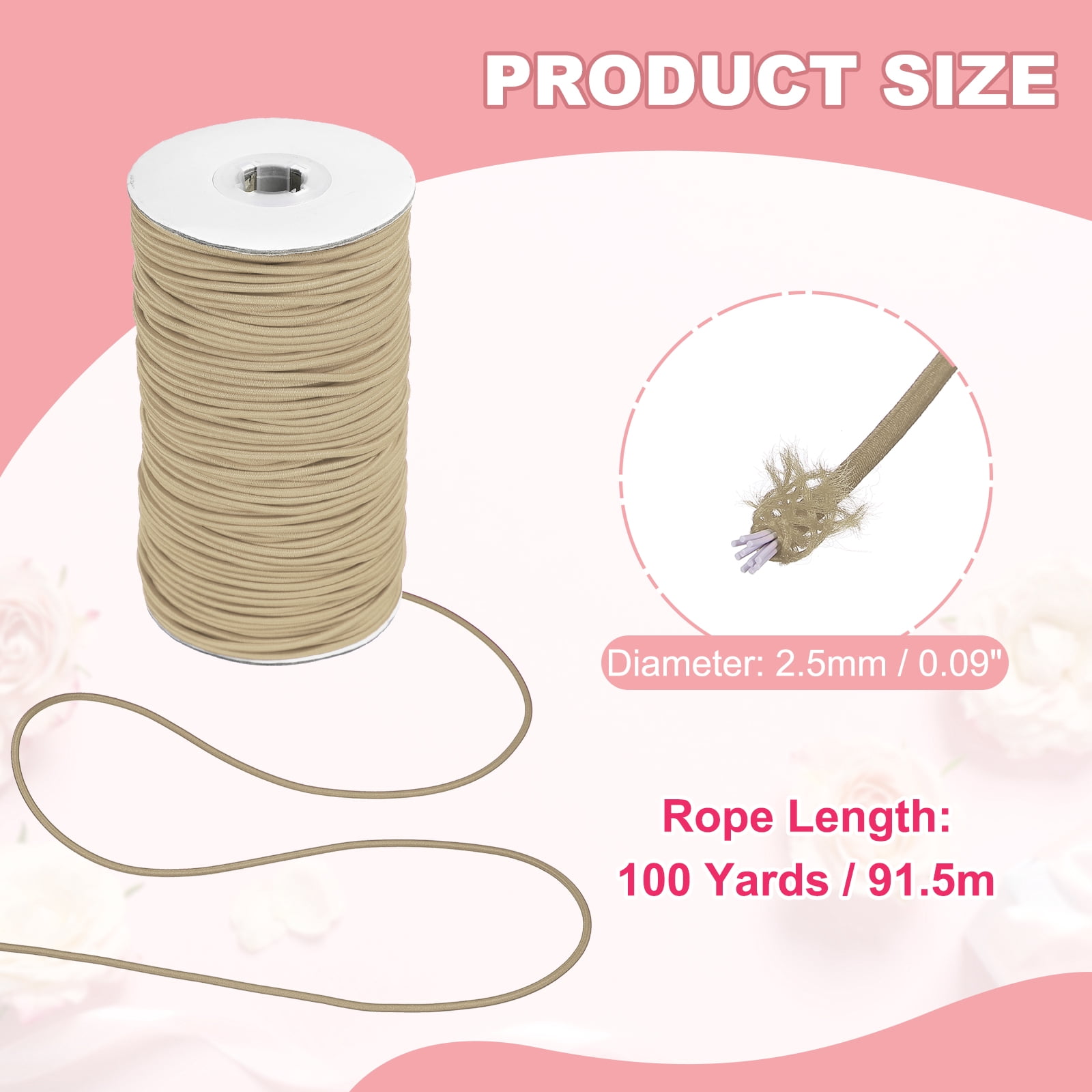 Uxcell Stretchy String for Bracelets, Elastic Crystal Thread Stretch Elastic Beading Cord 2.5mm & Brown-Fitting For(Bracelets/Sewing/Beading/Necklace/Jewelry Making/Crafts DIY)
