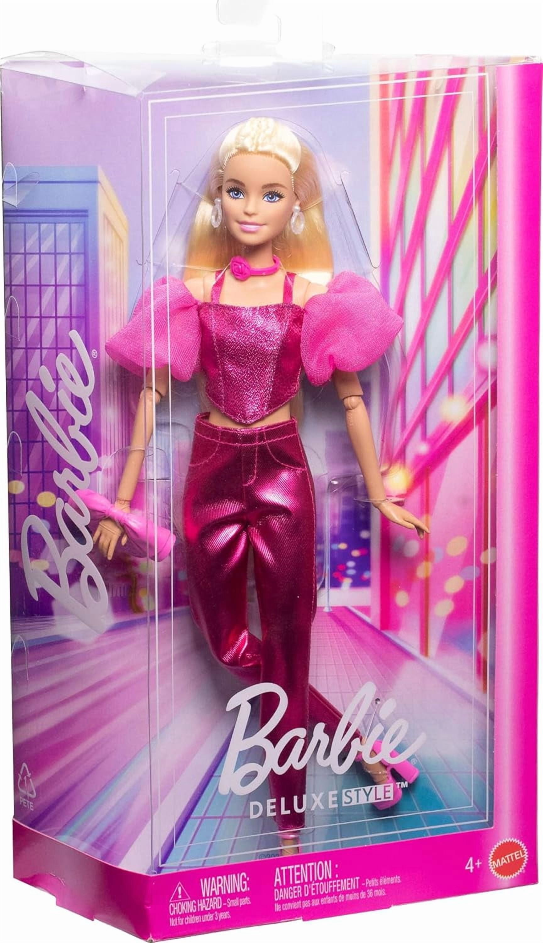 Barbie Deluxe Style Fashion Doll #5 in Metallic Pink Outfit Toy New with Box