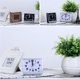 thumbnail image 2 of Bearachild Reloj despertador de forma cuadrada, Radio, movimiento de de barrido silencioso, decoración de mesa, alimentado por batería, relojes de Decoración del hogar Blanco Bearachild HA026177-01, 2 of 6