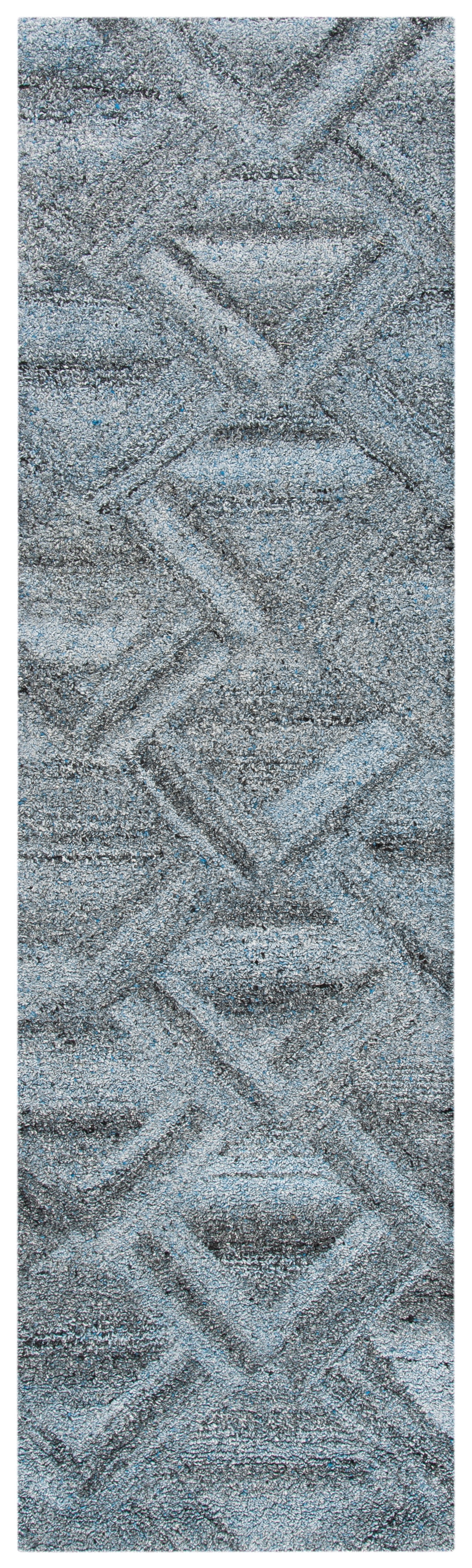 SAFAVIEH Abstract Phillis Geometric Runner Rug, Blue/Black, 2'3" x 8'