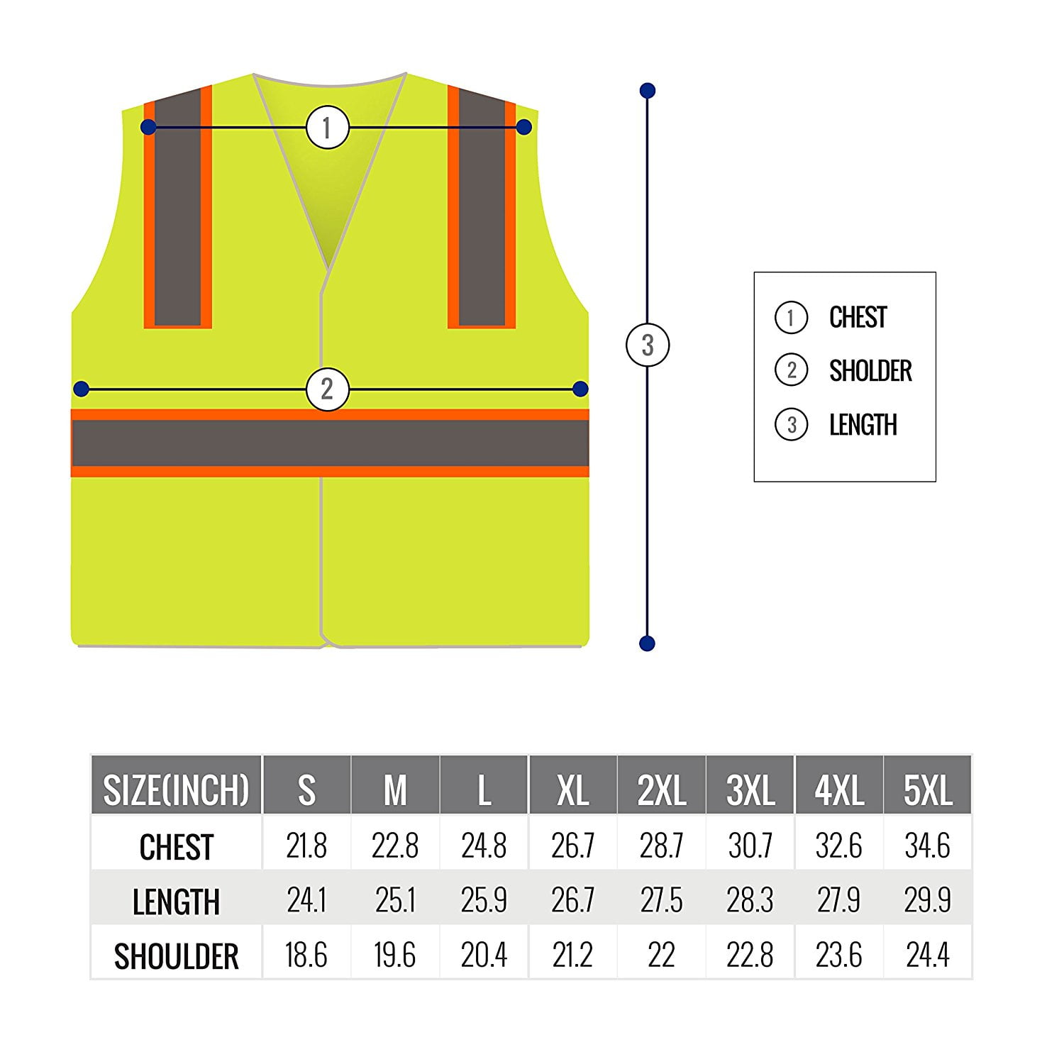 RK Safety Two Tone High Visibility Safety Vest- ANSI Class 2 - Neon Yellow / 4XL