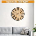thumbnail image 3 of Large Wall Clock 16IN, Silent Metal Wood Style Wall Clocks Battery Operated for Living Room Decor, Farmhouse Big wall Clock, Outdoor, 3 of 6