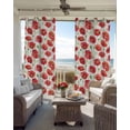 thumbnail image 6 of Red Poppy Kitchen Curtains Pastoral Flowers Green Leaves Vintage Botanical Cafe Short Curtains for Bathroom Blackout Window Curtain Small Window Treatment Drapes for Bedroom Living Room 27.5"x39"x2, 6 of 9