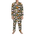 thumbnail image 3 of Naloa Roosters and Chicks Men’s Pajamas Set - Long Sleeve Button Down Sleep Shirt and Pajama Bottoms Sleepwear Set-Large, 3 of 7