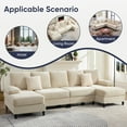 thumbnail image 3 of ZAFLY U Shaped Sectional Sofa, Sofas and Couches with Double Chaise, Sectionals for Living Room - Beige, 3 of 8