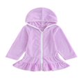 thumbnail image 1 of MesaSe Enfants Fille Robe à Capuche Couleur Unie à Volants à Manches Longues Robe de Plage, 1 of 8