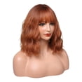 thumbnail image 1 of Cabello, Funda Colores Brillantes Rizado Ondulado con Flequillo de Aire Mujeres Cómodo de Llevar Marrón, 1 of 9