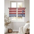 thumbnail image 3 of Blue Anchor Sheer Curtains 54 Inch Long 2 Panels, Costal Red White Blue Stripes Background Light Filtering Rod Pocket Semi Sheer Curtains, Sheer Voile Drapes for Living Room Bedroom, 52"x54", 3 of 5