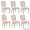 Linen-Cream-Fabric Back, variant on Dayalane Farmhouse Dining Chairs Set of 4, Armless Square Solid Back Linen Fabric Upholstered Kitchen Chairs, Natural Curved Leg & Solid Wood Frame Accent Chairs for Dining Living Room, White