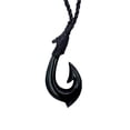 thumbnail image 1 of 81stgeneration Women's Men's Hand Carved Horn Smooth Small Maori Hei Matau Pendant Necklace, 1 of 3