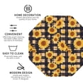 thumbnail image 4 of Pofeuu Vintage Black White Plaid Sunflowe Print Leather Coasters Set of 6, Round Cups Mugs Mat Pad for Home Kitchen Heat Resistant Drink Coasters,Octagon, 4 of 7
