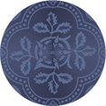 thumbnail image 1 of Ahgly Tapis Rond Lavable en Machine Intérieur Transitionnel Bleu, 7 Pieds Rond, 1 of 7