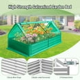thumbnail image 5 of 3-In-1 Galvanized Raised Garden Bed With Cover Metal Planter Box Kit, 2 Zippers Windows, Open-Ended Base, 6x3x1′ Greenhouse with Double-Sided Galvanized Metal for Protecting Plant Growth, 5 of 8