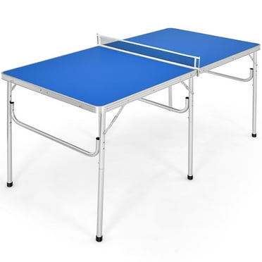 Spaco 60 Inch Portable Tennis Ping Pong Folding Table with Accessories-Blue, Table Tenni Table Foldable with Net for Adults/Teens for Indoor & Outdoor, 2 Table Tennis Paddles and 4 Balls