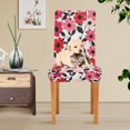 thumbnail image 4 of Yayeee 2 Pack Dining Chair Covers Stretch Parson Chairs Slipcovers Seat Protector, Pink and Red Flowers, 4 of 6