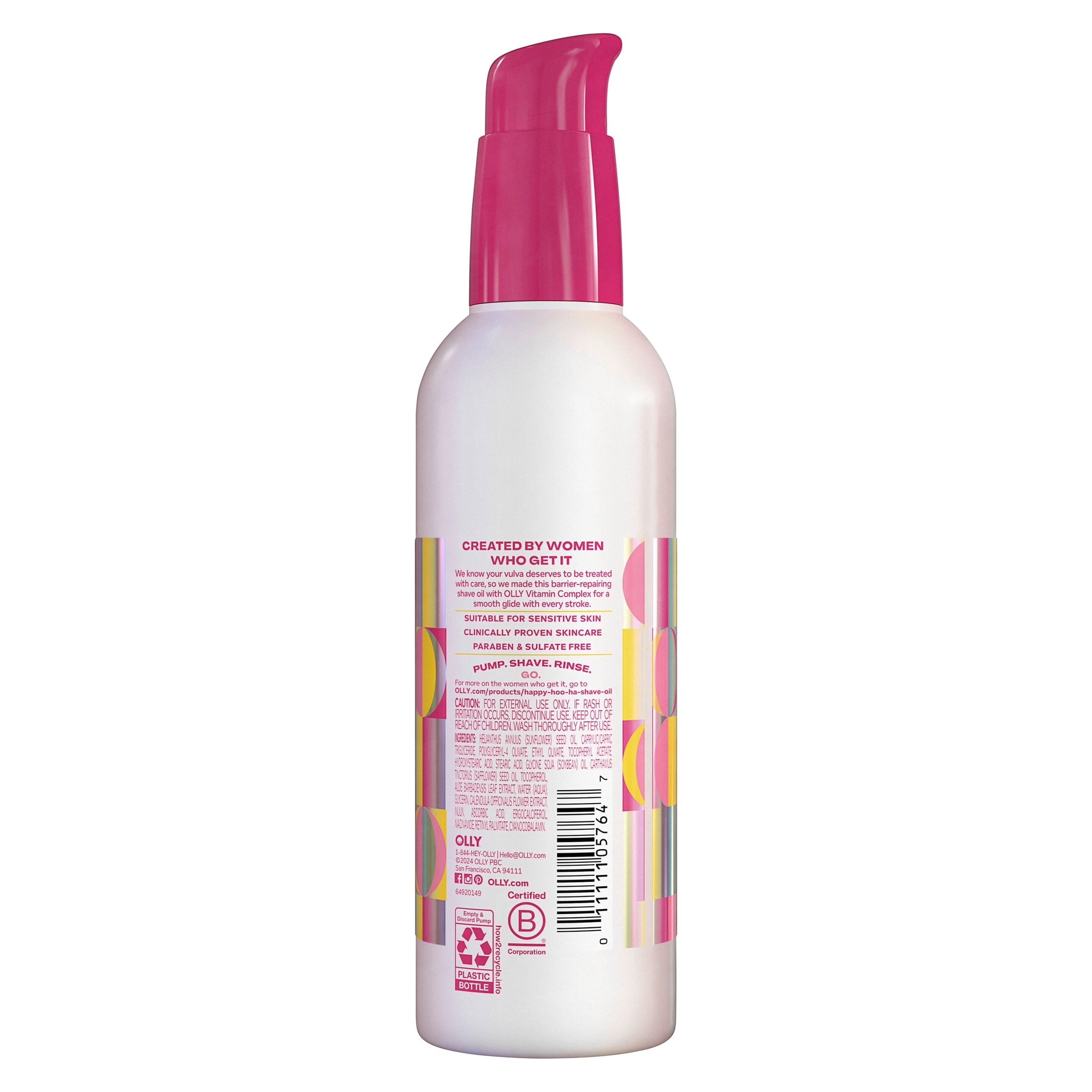 OLLY Happy Hoo-Ha Shave Oil With Vitamin E - ,6.7 fl oz