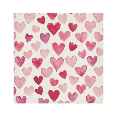 

Napkin Satin Napkin 20*20Inchx1 Kitchen Towel Dinner Plate Towel Decorative Towel Napkin Tea Towel Suitable For Kitchen Table Pink Heart Cartoon3