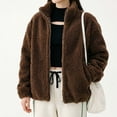 thumbnail image 5 of Luvrsol Women's Short Stand Collar Fleece Zip Up Jacket, Long Sleeve Casual Plush Coat with Pockets S-2XL, 5 of 7