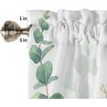 thumbnail image 5 of Kitchen Curtain Valance, Sunflower Eucalyptus Leaves Summer Farm Watercolor Plant Floral Short Rod Pocket Window Curtain Tiers for Bedroom, Bathroom, 2 Panel, 27.5" W x36 L, 5 of 5