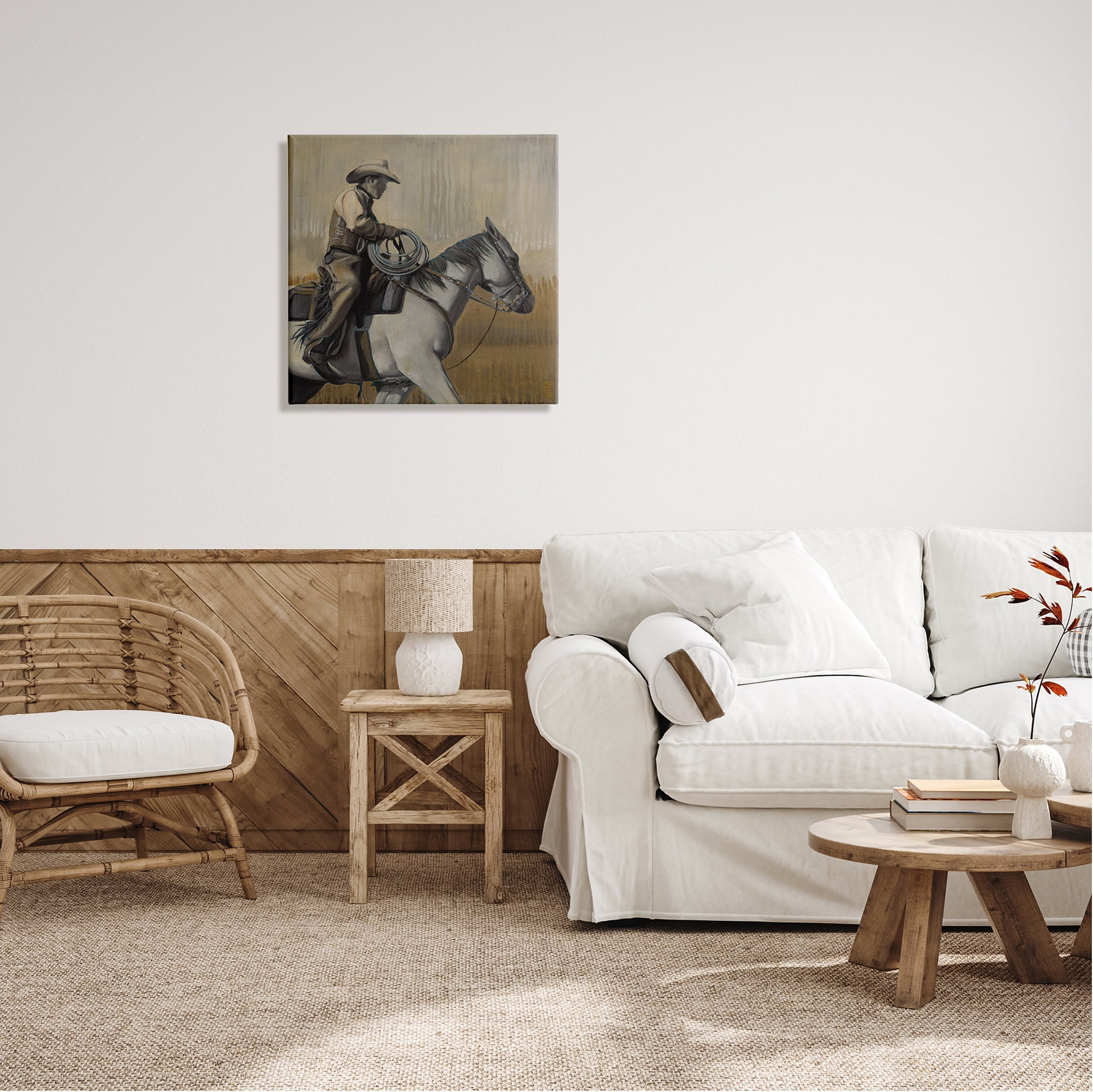 Stupell Industries Modern Cowboy Painting Animals & Insects Painting Gallery Wrapped Canvas Print Wall Art, 24 x 24