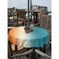 thumbnail image 2 of Outdoor Tablecloth with Umbrella Hole for Patio/Picnic/Party/Camping, Burnt Orange Blue Ombre Waterproof Table Cloth Round Cover Washable, Modern Art Aesthetics Abstract (Dia 54"), 2 of 8