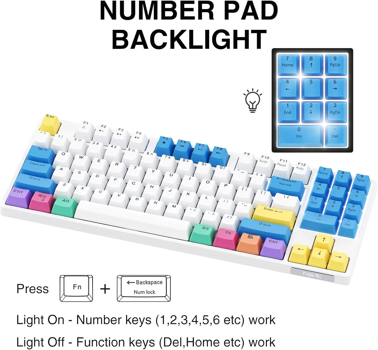 Mechanical Keyboard Wired 87-key Gaming Keyboard Green Axis Keyboard Suitable for PC Game Player Computers
