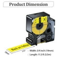 thumbnail image 2 of GREENCYCLE 3PK Compatible for DYMO 18491 19mm 3/4" Black on Yellow Industrial Flexible Nylon Label Maker Tape, 2 of 7