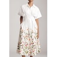 thumbnail image 4 of Women's Boho Floral Print Button Down Shirt Dress Short/Long Sleeve Collared A-Line Midi Casual Dress, 4 of 4