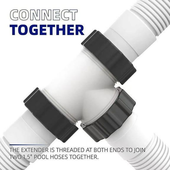 HomeLife Inflatable Pool Hose Three-Way Connector 1.5-Inch Pool Pump T Splitter with 3 L Rings