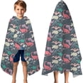 thumbnail image 3 of DarkGreen Dinosaurs Pattern Hooded Bath Towel，60"x35" for Ages 3 To 12 Kids, Quick Dry Lightweight Soft Microfiber Hood Beach Towel Cover Up for Kids, 3 of 7
