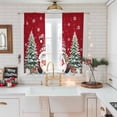 thumbnail image 5 of Red Wooden Gnomes Christmas Sheer Curtains 63 Inches Long, Xmas Tree Snowflakes Winter Light Filtering Window Curtains for Living Room, Rod Pocket Voile Sheer Curtain Drapes, 52"Wx63"L, 2 Panels, 5 of 9