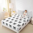 thumbnail image 4 of Erosebridal Black Buffalo Bow Queen Sheet Sets for Girls, Vintage Ribbon Bed Set for Women, 4 Pieces, 4 of 6