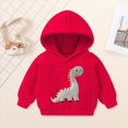 thumbnail image 2 of TOWED22 Toddler Girls Boys Graphic Long Sleeve Pullover Top Hoodie Sweatshirt with Pocket,Red,2-3 Y, 2 of 7